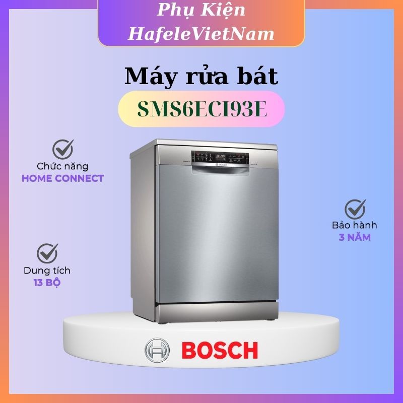 Máy rửa bát Bosch Series 6 SMS6ECI93E – Dung tích lớn, rửa sạch nhanh chóng