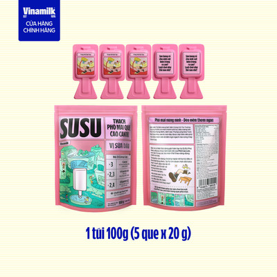 [Sản Phẩm Mới- Chỉ Giao TPMCH & HN] Thạch Phô Mai Que Vinamilk Susu - Cao Canxi - Vị Dâu - Cho Trẻ Từ 3t