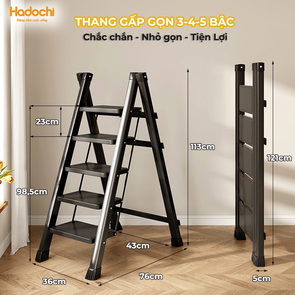 Thang Gấp Gọn Thông Minh,Thang Ghế Đa Năng Cho Gia Đình Chịu Tải 150kg, Thang Thép Carbon Dày Dặn