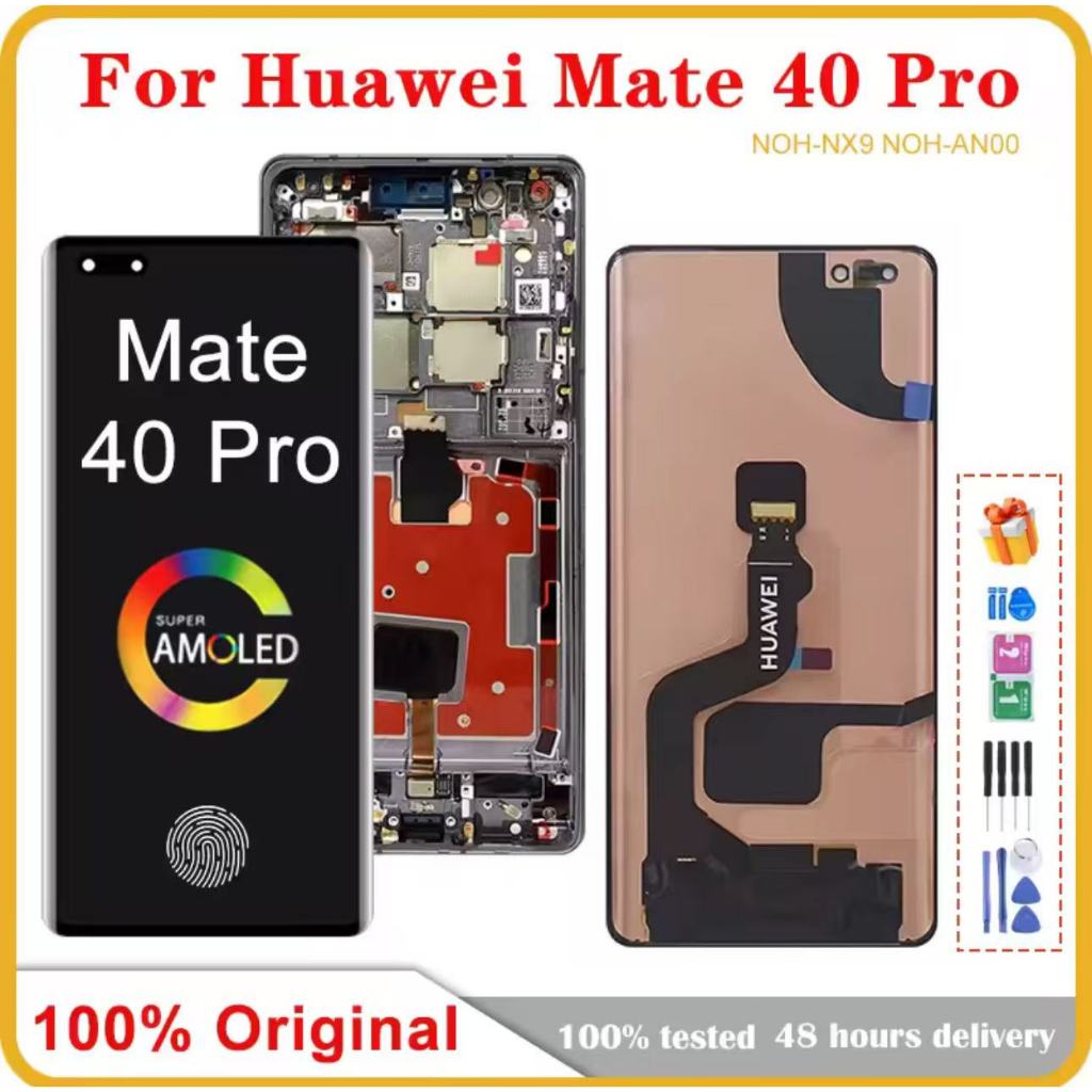 Màn hình OLED 90Hz gốc 6,76 "cho Huawei Mate 40 Pro NOH-NX9, NOH-AN00, NOH-AN01 Bộ phận thay thế màn