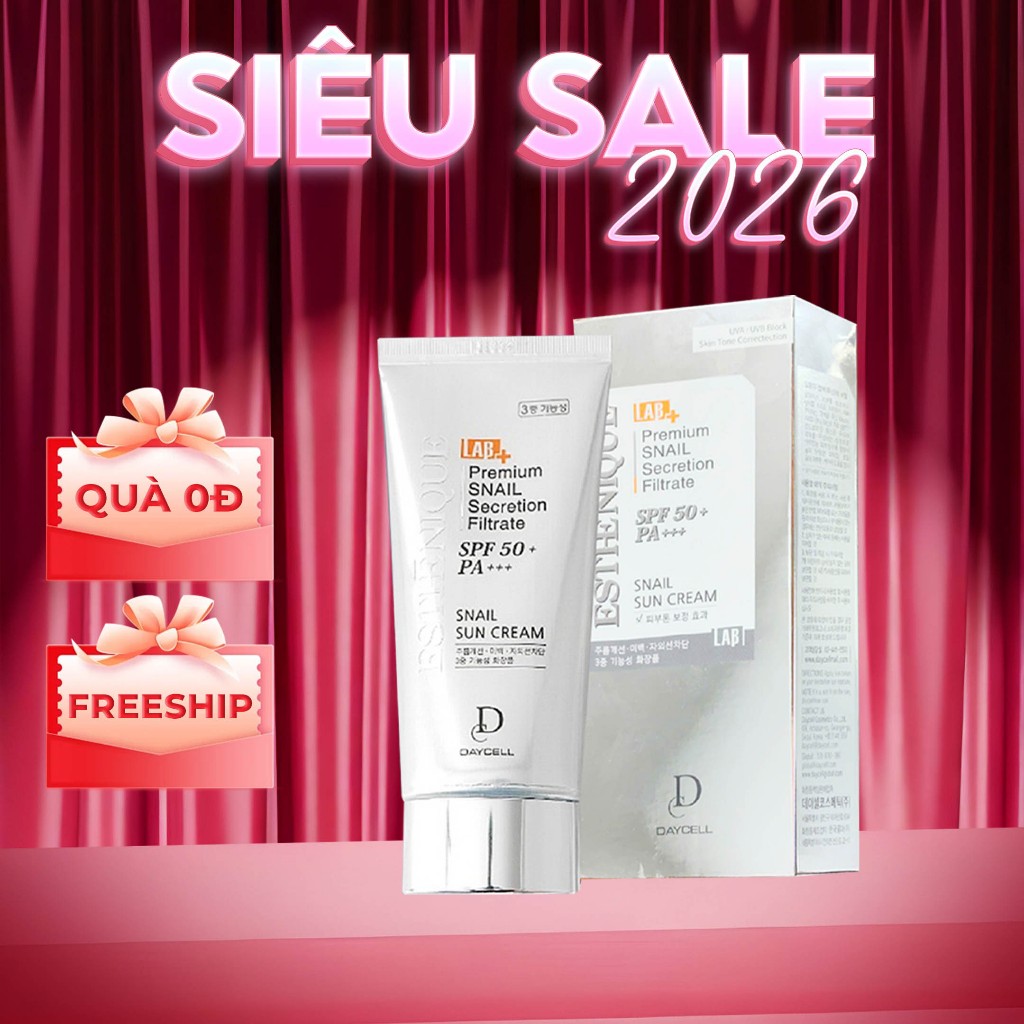 Kem chống nắng ốc sên dưỡng trắng cải thiện nếp nhăn ốc 6 màng lọc Daycell SPF 50+ PA+++ 70ml
