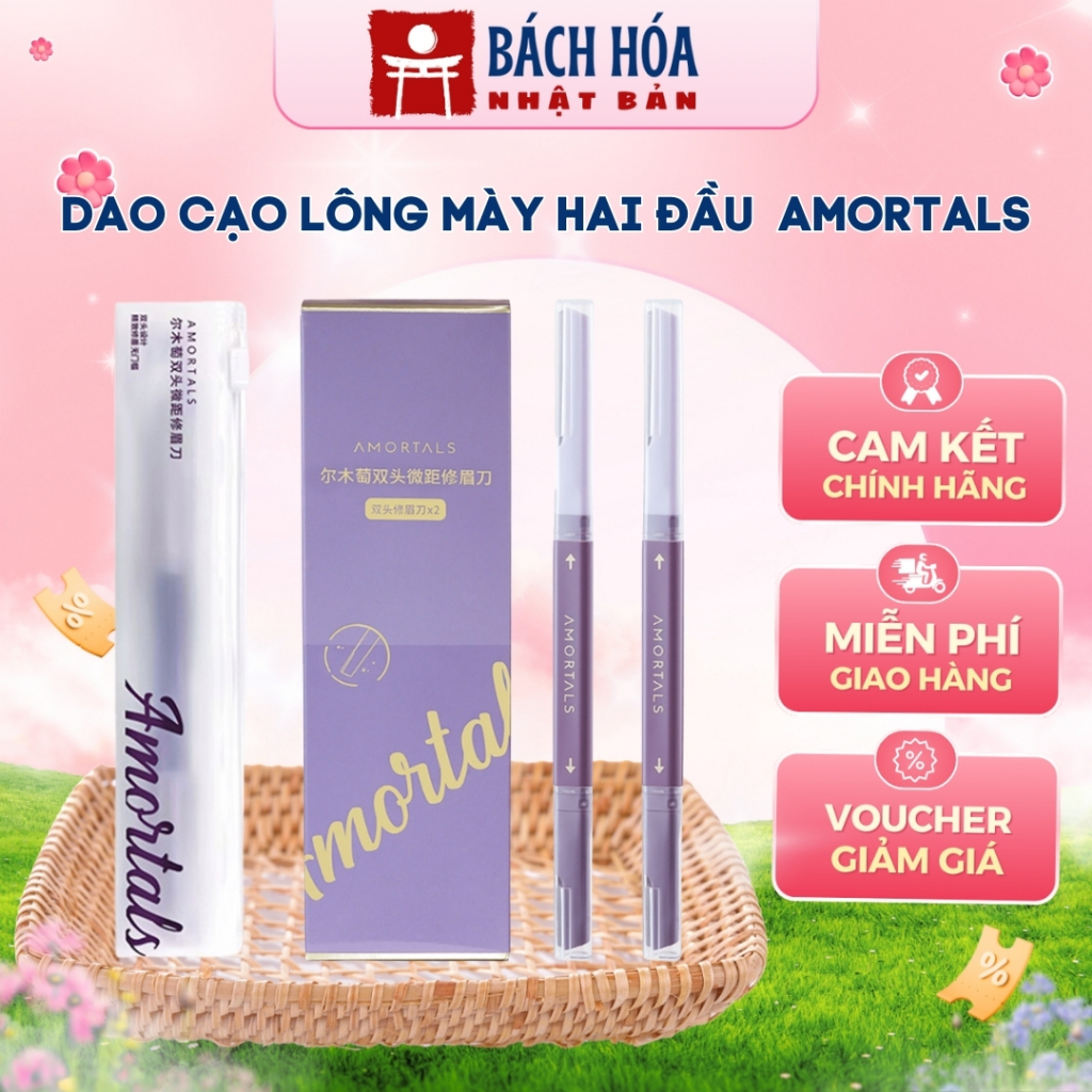 Dao cạo lông mày hai đầu AMORTALS dao tỉa lông mày tiện lợi an toàn cho da