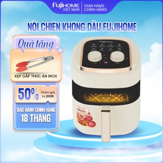  Nồi chiên không dầu 5.5L Nhập Khẩu Fujihome 1600W Nồi chiên không khí cơ không hơi nước 5 Lít  tự ngắt tặng kèm gắp 
