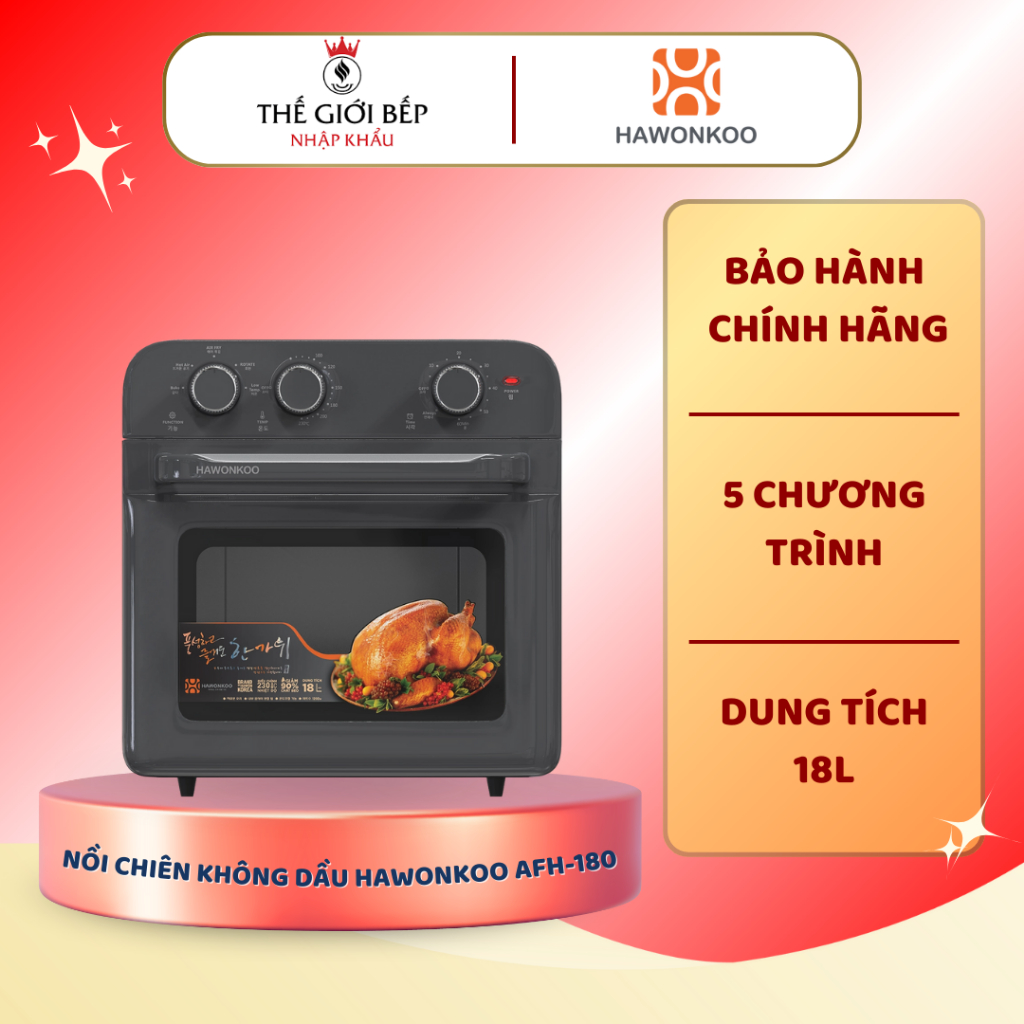 Nồi Chiên Không Dầu Hawonkoo AFH-180 – An Toàn, Hiệu Suất Cao, Dễ Vệ Sinh