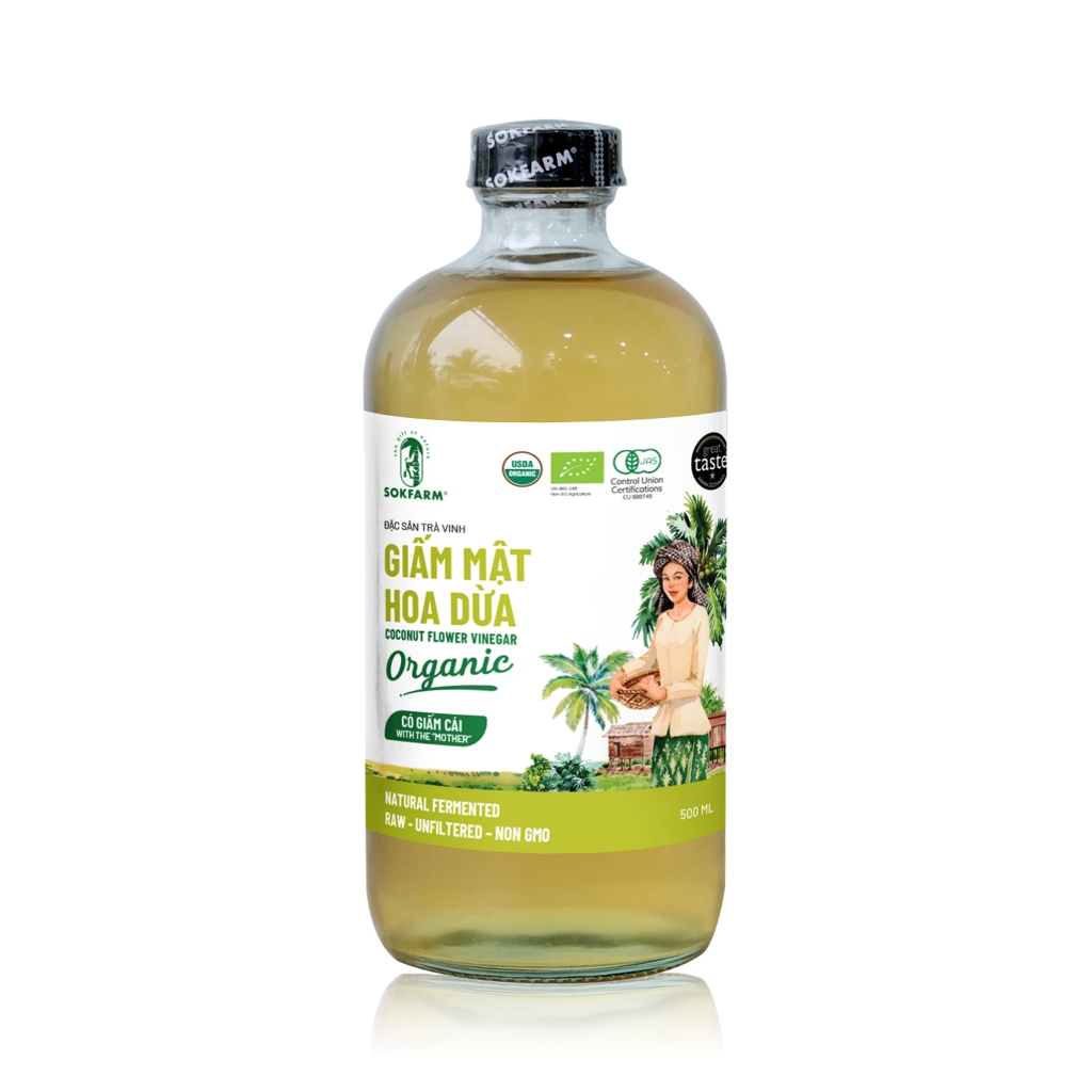 Sokfarm - Giấm mật hoa dừa organic Sokfarm 500ml
