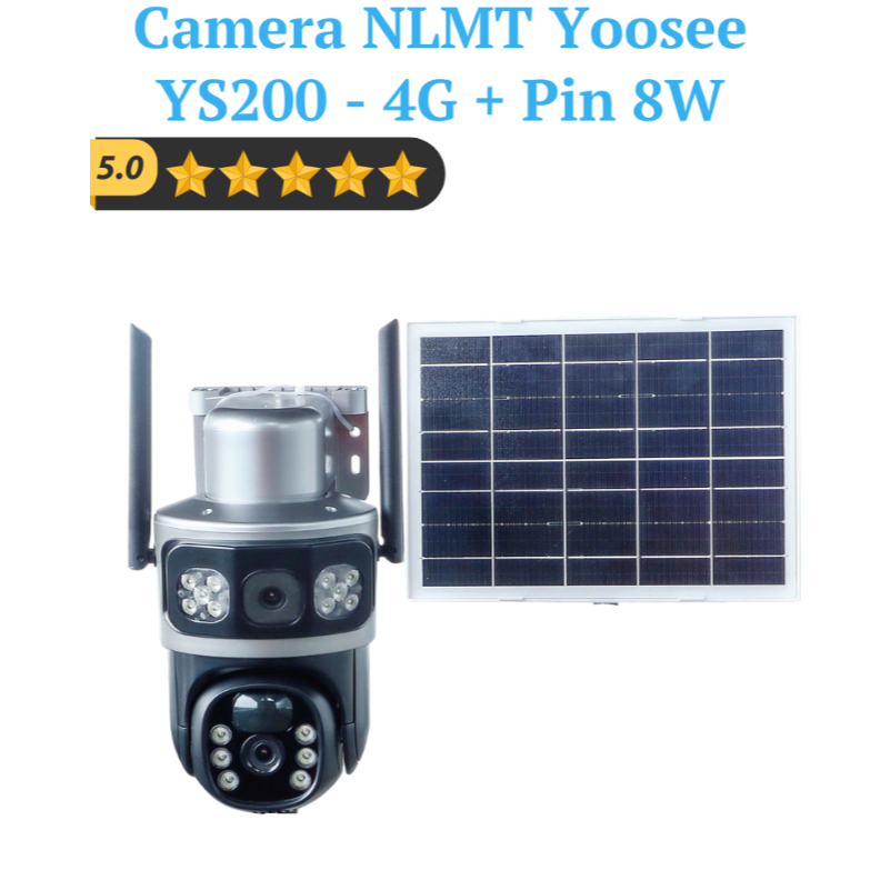 4G Solar Camera | Camera Yoosee năng lượng mặt trời YS200 – 4G – Dùng SIM 4G, 2 khung hình – Kèm tấm