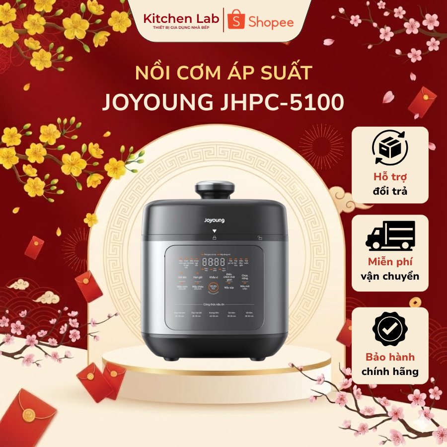 Nồi Cơm, Nồi Áp Suất Đa Năng Joyoung JHPC-5100 900W, 12 Chế Độ Nấu, 2 Lòng Nồi Dung Tích Lớn, Tiện L