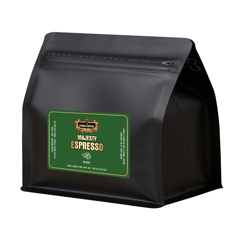 Cà phê hạt rang King Coffee  Majesty Espresso whole bean coffee - Túi 100g