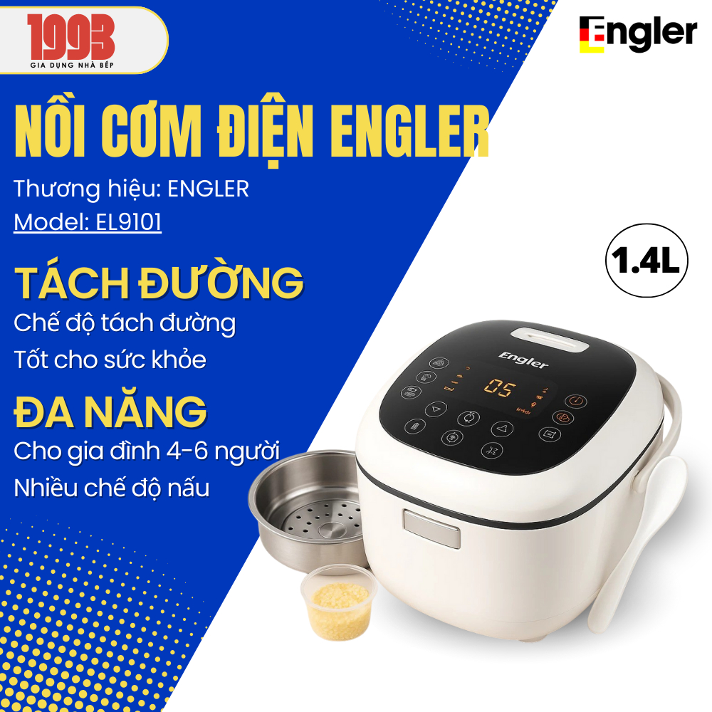 Nồi cơm điện Engler EL9101 cao cấp, Nồi cơm điện tách đường giúp giảm lượng đường hấp thụ vào cơ thể