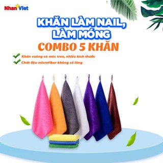 (Combo 5 cái) KHĂN LAU ĐA NĂNG VUÔNG làm nail, làm móng, vệ sinh lau bàn bếp, kính không sổ lông, thấm hút nước