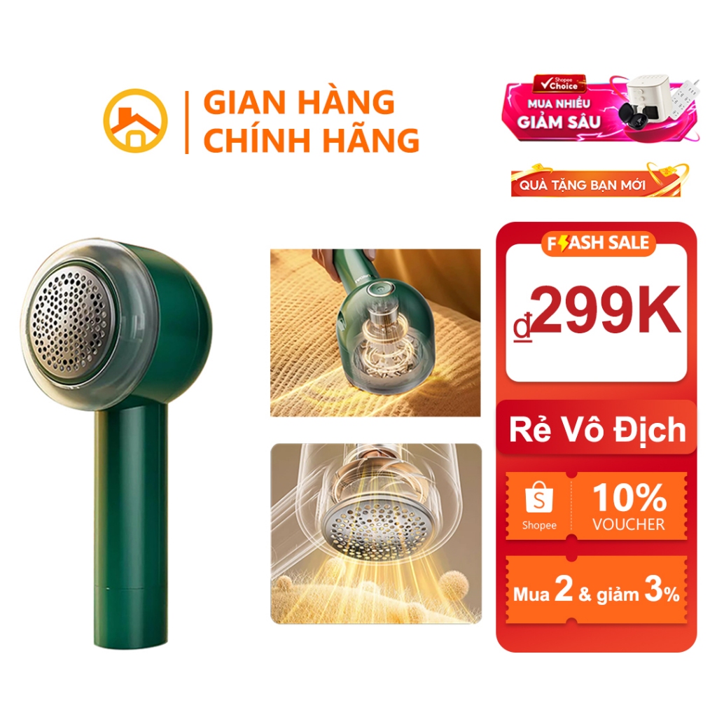 Máy tỉa lông vải HYUNDAI chính hãng - Thân nhỏ gọn, cắt mượt chỉ 1 lần. Tự động ngắt an toàn, sạc US