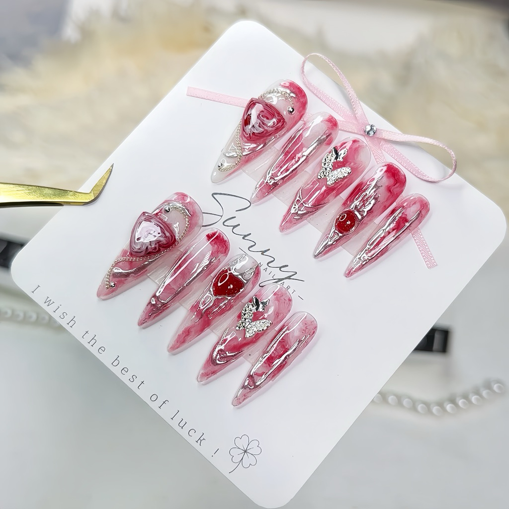 [N92] Nail box thiết kế loang đỏ