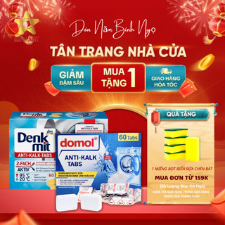   Mẫu Mới  60 Viên Tẩy Lồng Máy Giặt Denkmit Anti-Kalk-Tabs - Domol Nhập Nội Địa Hàng Chính Hãng Đức 