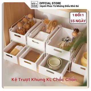 Kệ Ngăn Kéo Trượt Khung Kim Loại Hygee Chắc Chắn Lớp Sơn Tĩnh Điện Chống Gỉ, Kệ Xếp Gọn Gàng Đa Năng