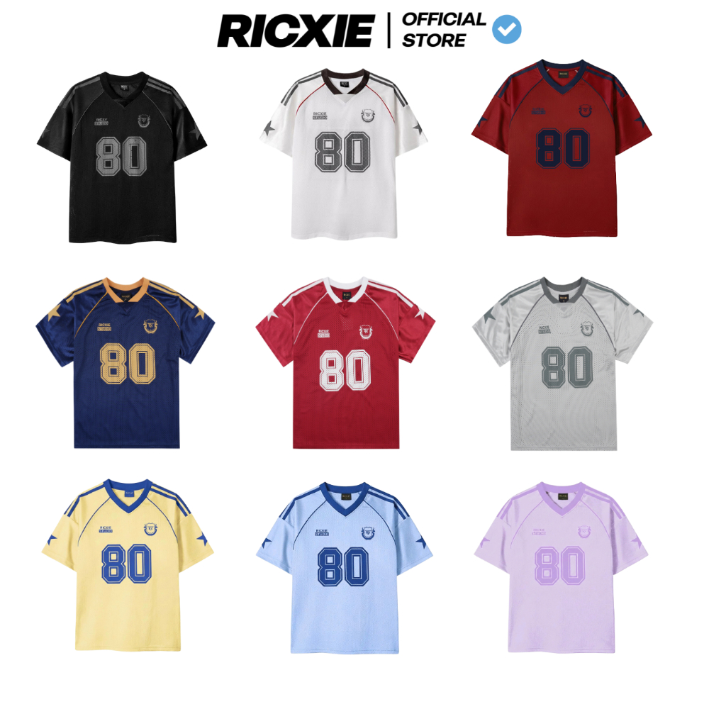 Áo Thun RICXIE Lưới Nam Nữ Số 80 9 Màu - Top Áo Thể Thao Basic Hottrend