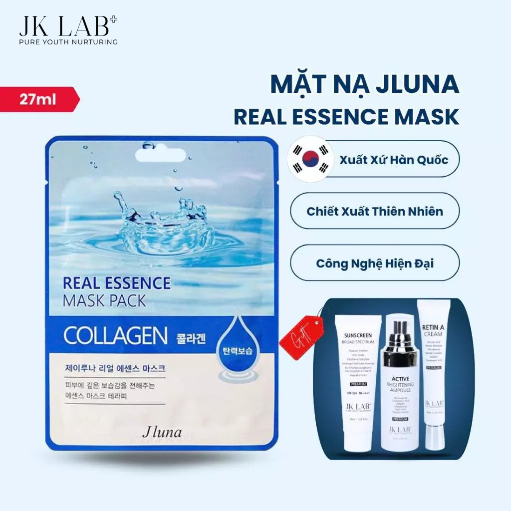 MẶT NẠ JLUNA REAL ESENCEM MASK - Cấp Ấm Sâu, Dưỡng Sáng, Phục Hồi Da