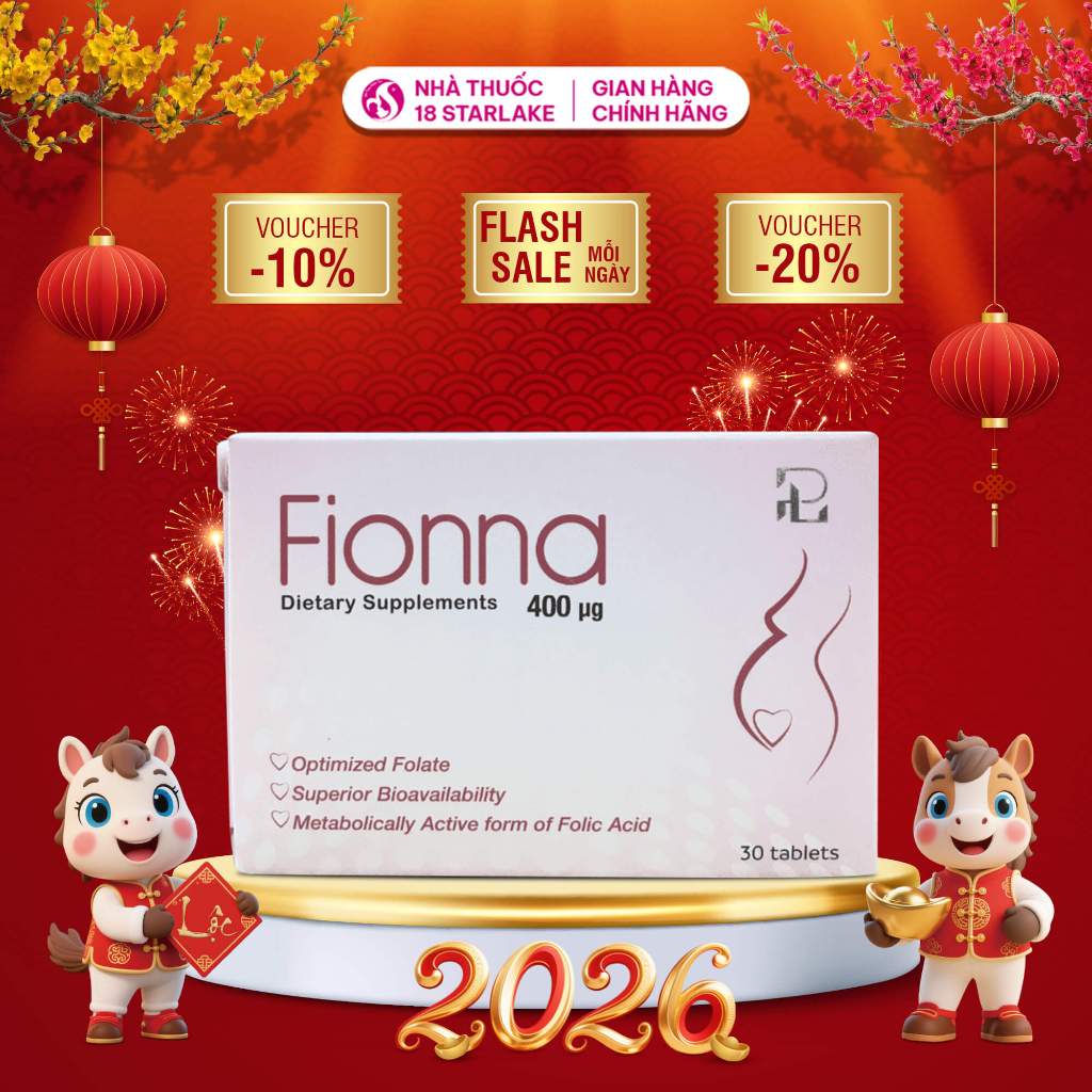 Fionna 400mcg – Acid Folic Hoạt Tính 5-MTHF Hỗ Trợ Thai Kỳ Khỏe Mạnh Cho Mẹ Bầu