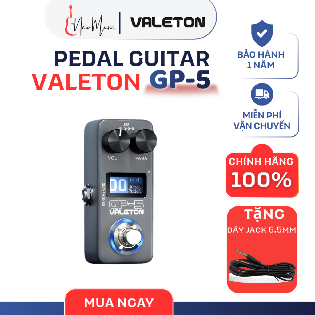 Phơ guitar điện bỏ túi Valeton GP-5 Chính Hãng|New Music