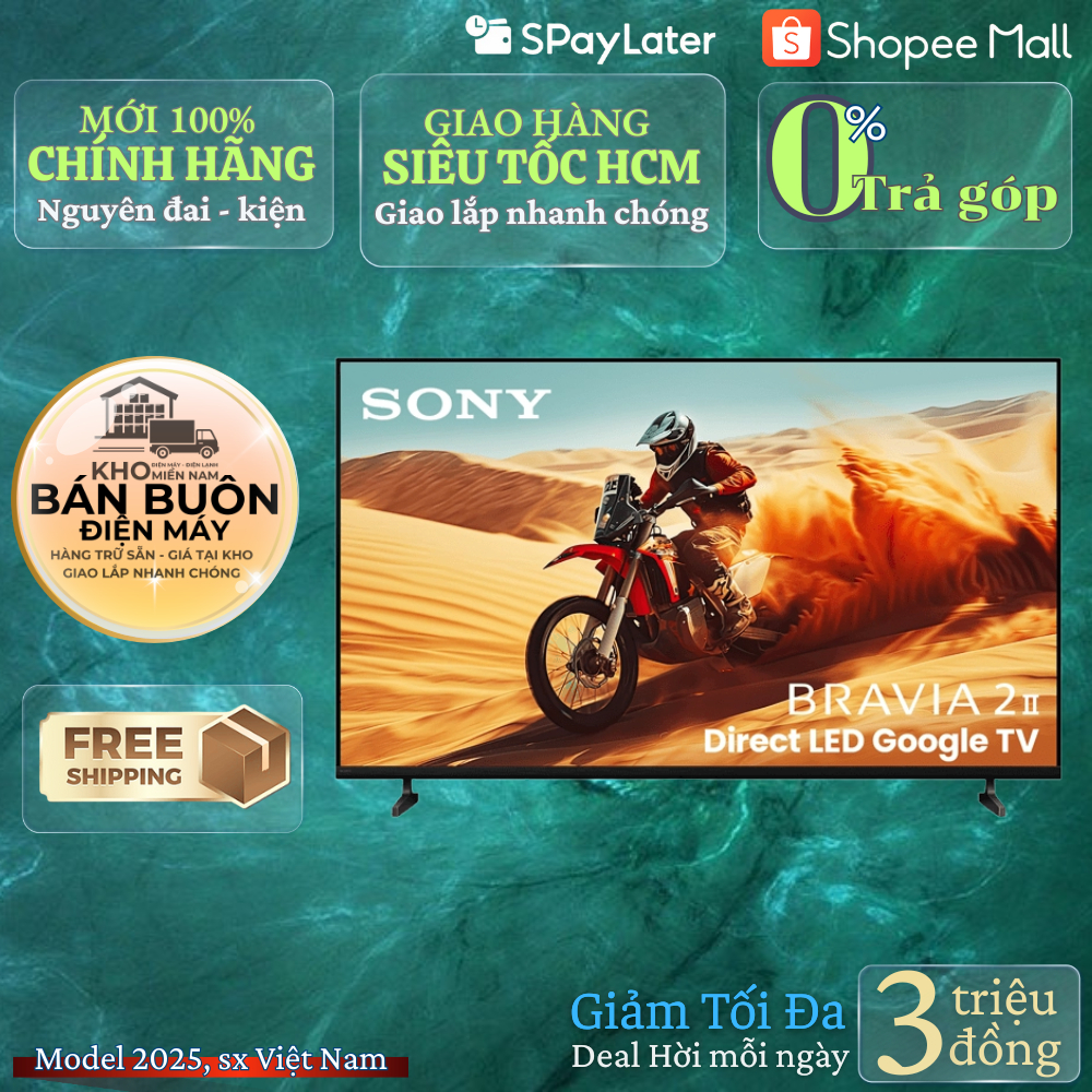 Google Tivi Sony K-43S25VM2 – 43 Inch 4K HDR, Dolby Audio, Tìm Giọng Nói Tiếng Việt, Model 2025