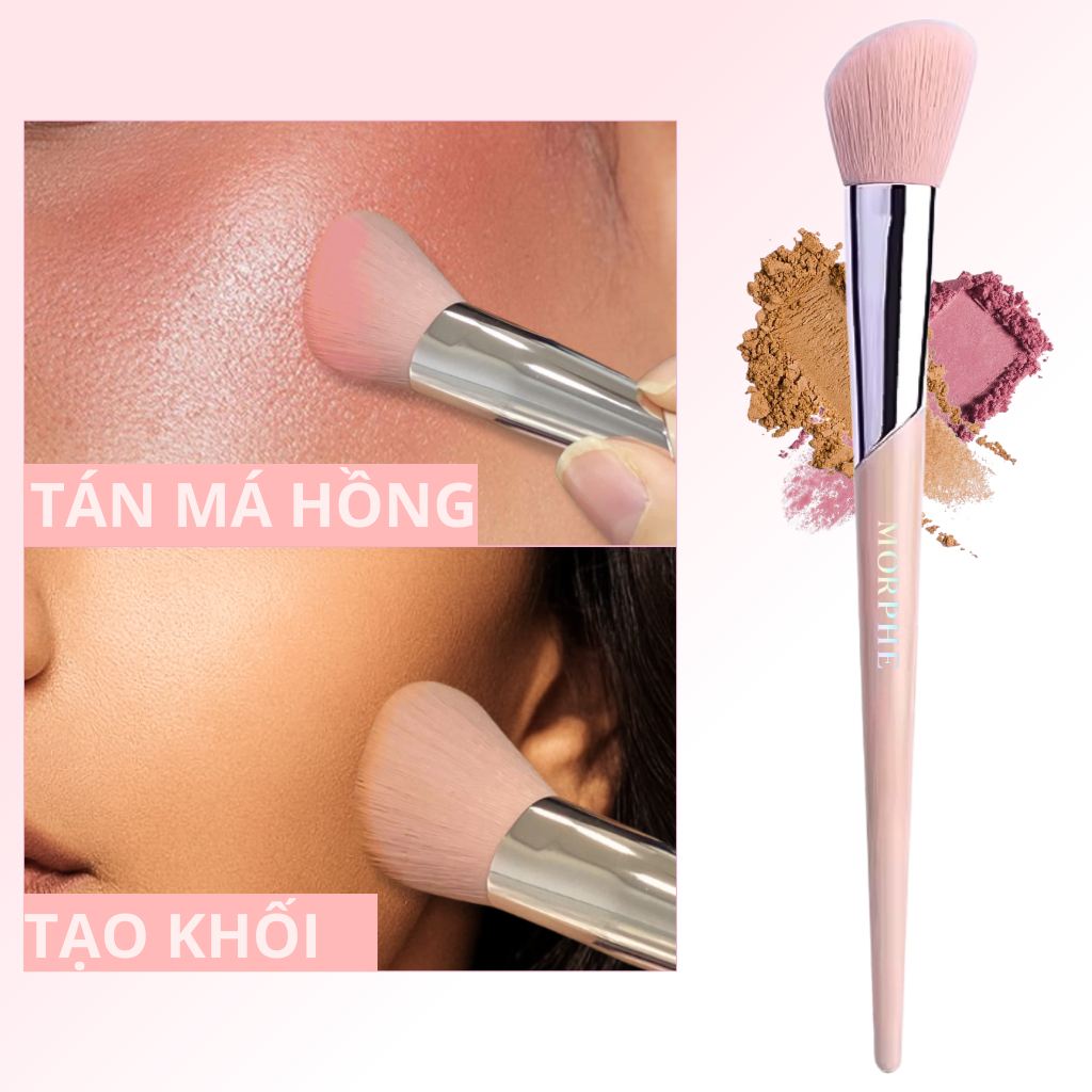 Cọ Tạo Khối – Má Hồng – Highlight Morphe Blush Contour Brush M117 – Đầu Vát Chéo Ôm Mặt