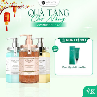   Siêu tiết kiệm  Bộ sản phẩm chăm sóc tóc và Sữa tắm nước hoa trắng da toàn thân Weilaiya 450ml 