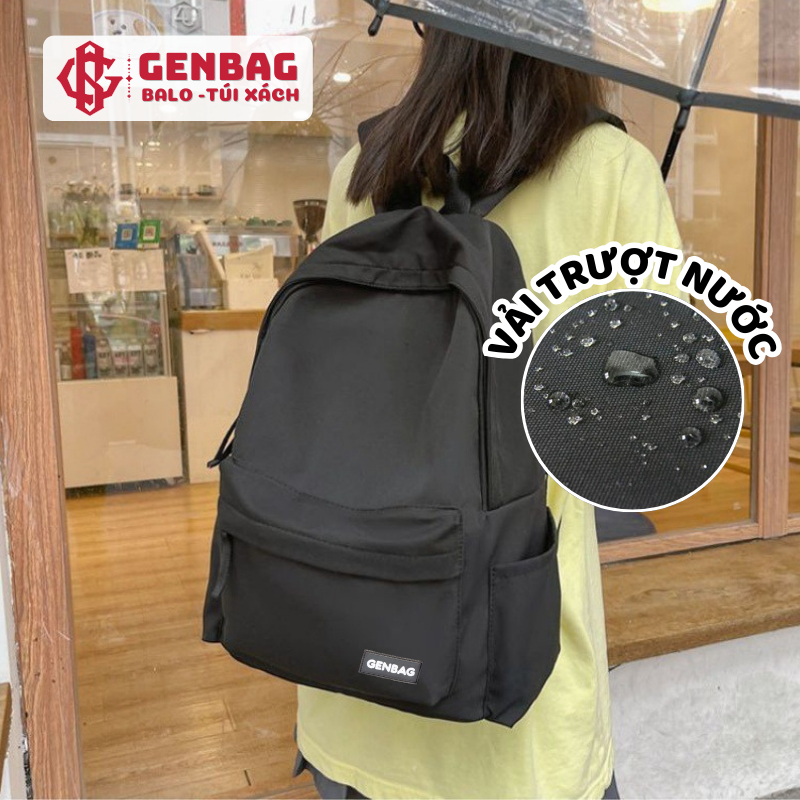 Balo nữ đi học chống nước có ngăn bí mật cặp đi học nữ vải trơn đựng vừa laptop 15,6 inch thời trang BL02