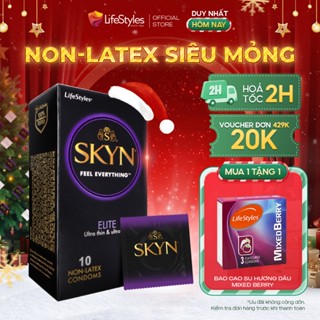  Bao cao su LifeStyles SKYN non-latex siêu mềm siêu mỏng nhiều gel bôi trơn hộp 3 bcs 10 bcs 