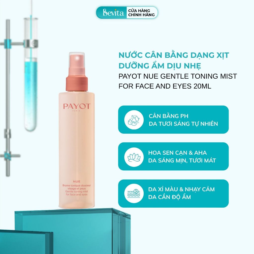 Nước Cân Bằng Da Dưỡng Ẩm Dạng Xịt Payot Nue Gentle Toning Mist For Face And Eyes 200ml