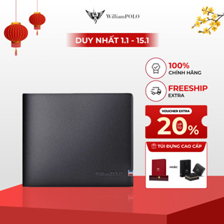   Quà tặng cao cấp  Ví nam da bò dập nổi cao cấp Williampolo hàng hiệu sang trọng dùng làm quà tặng 