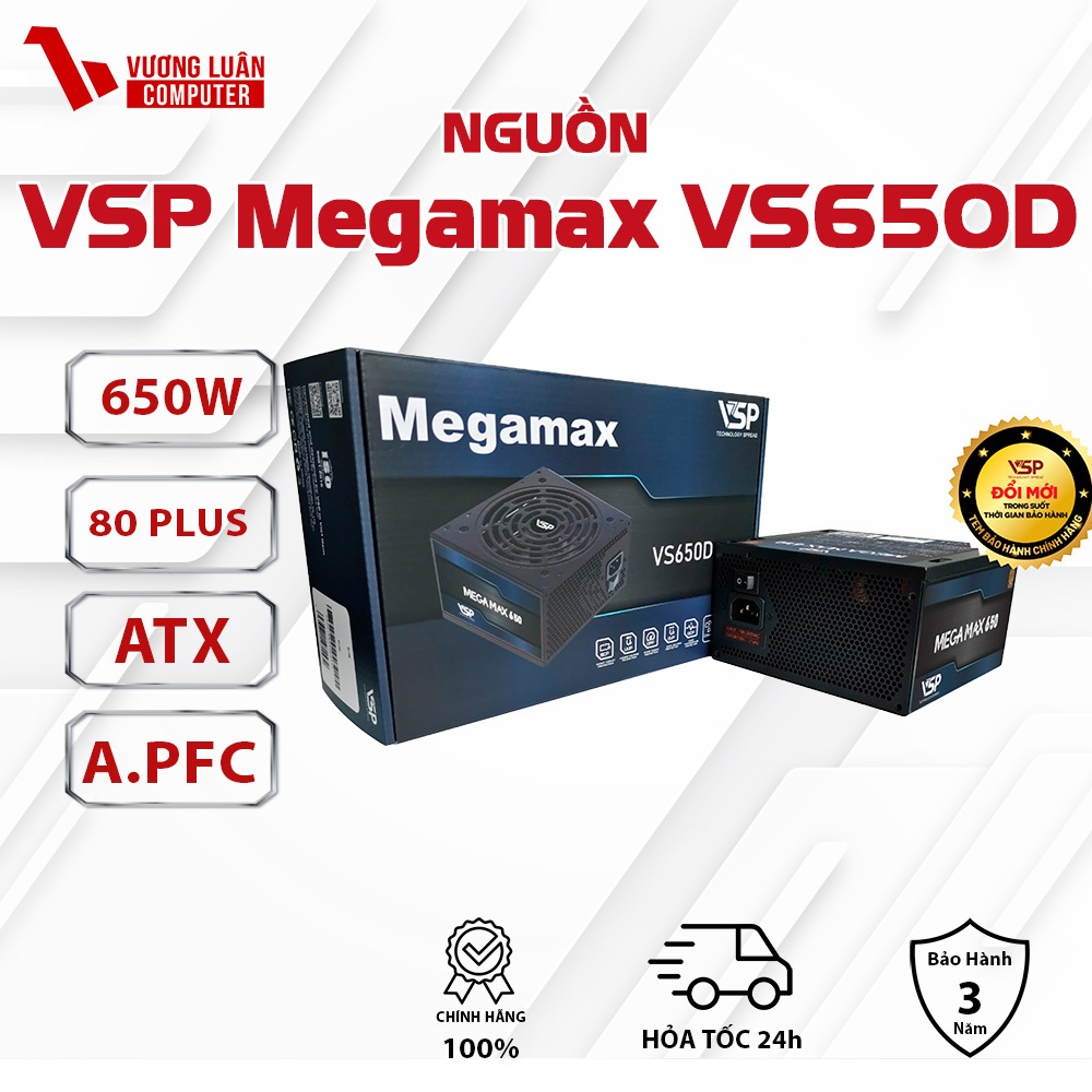 Nguồn máy tính VSP MegaMAX VS650D 650W Chính Hãng