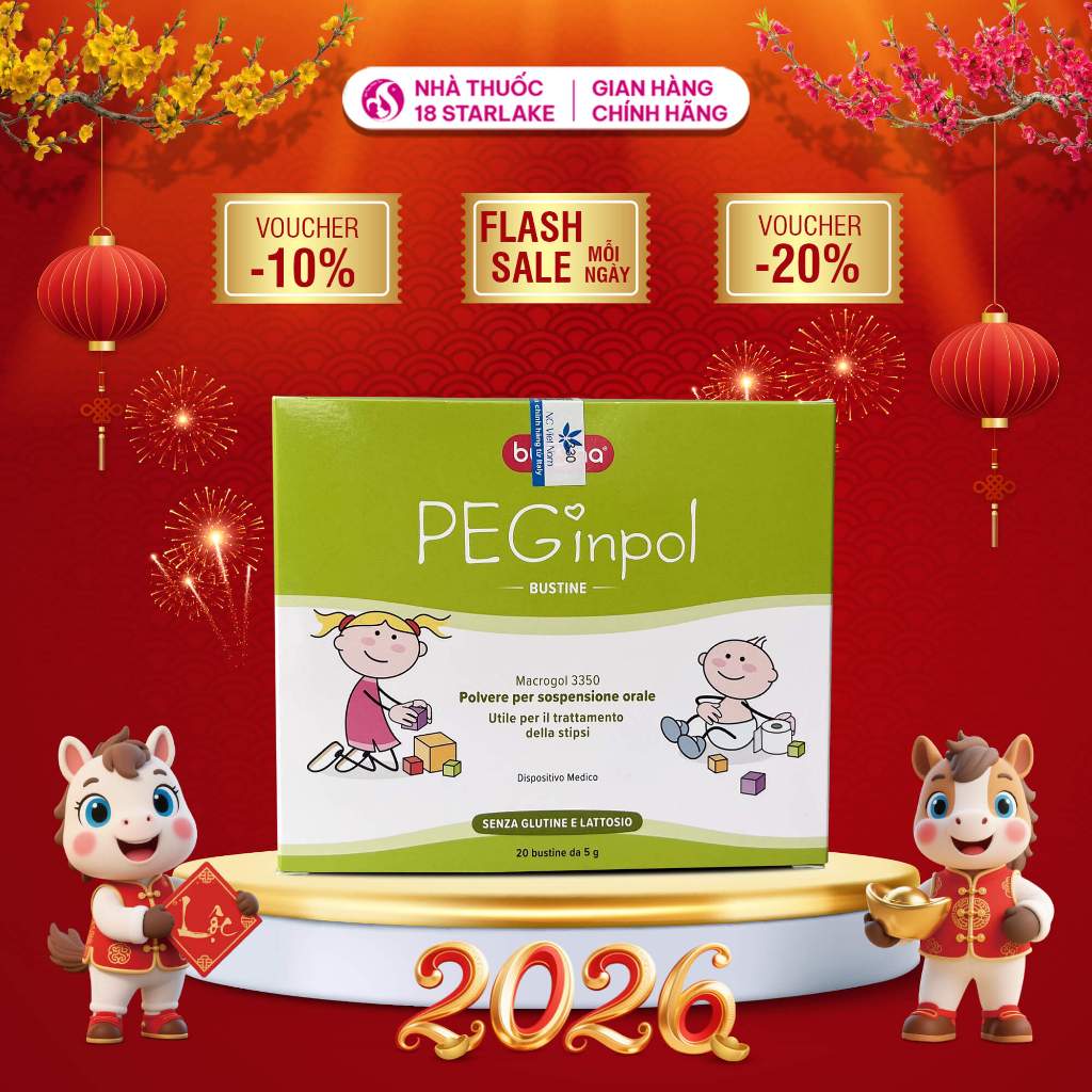 Bột Nhuận Tràng Buona Peginpol Macrogol 3350 | Hỗ Trợ Trị Táo Bón Cho Trẻ Em & Người Lớn (20 Gói) - 