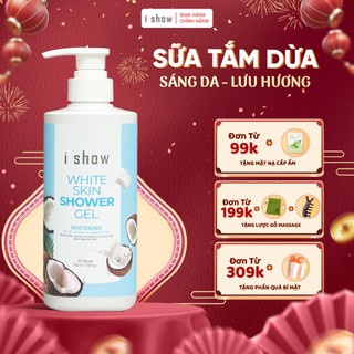  Sữa Tắm Dưỡng Sáng Da Lưu Hương Lâu Chiết Xuất Dừa & Sữa Dê - Gel Tắm I SHOW 500ml Dưỡng Da Mềm Mịn 