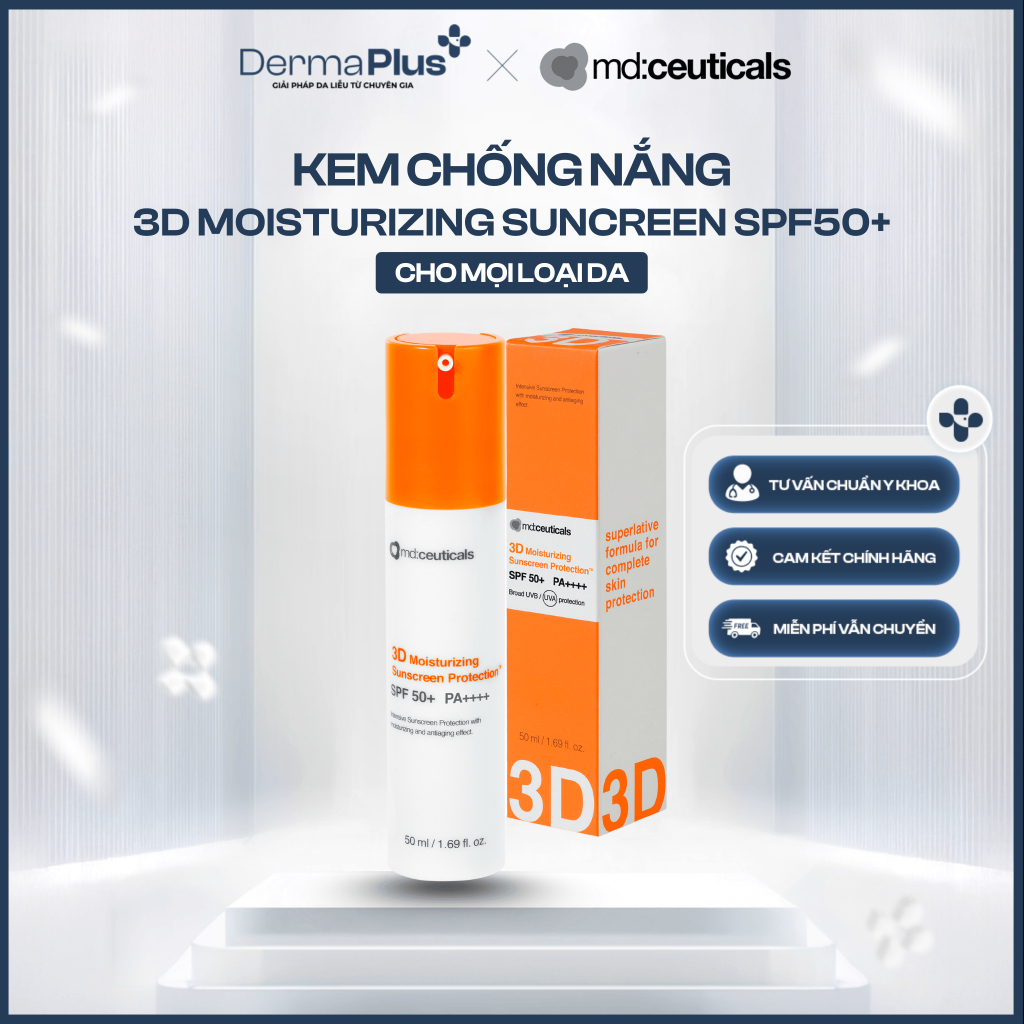 [HÀNG NHẬP KHẨU] Kem chống nắng dưỡng ẩm Md:ceuticals 3D Moisturizing SPF 50+