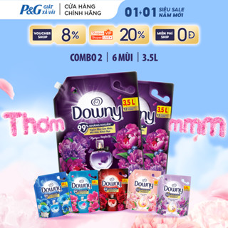  Combo 2 Nước Xả Vải DOWNY Nước Hoa Cao Cấp  Chống Khuẩn  Tinh Dầu Thiên Nhiên Nhiều Mùi Hương Túi 3.5L 