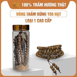  Vòng Tay Trầm Hương Rừng Loại 1 Chuỗi Tràng Hạt 108 6 7 8mm  Tuổi Trầm ~19 Năm  -  Mộc Trầm Hương MTH 