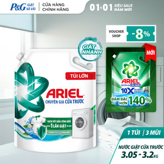  Nước Giặt ARIEL Chuyên Gia Cửa Trước Ngăn Lem Màu Hương Nắng Sớm  Sen & Nhài  Đam Mê Túi 3.2KG  3.05KG 