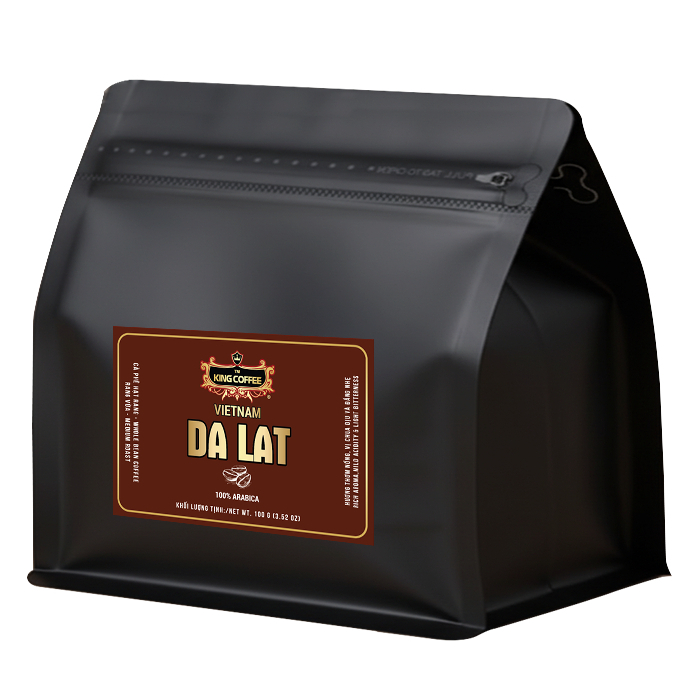 Cà phê hạt rang King coffee Da Lat Whole Bean coffee - Túi 100gr