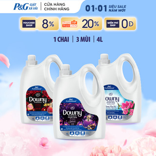  Nước Xả Vải DOWNY Nước Hoa Cao Cấp  Chống Khuẩn Hương Nắng Mai  Đam Mê  Huyền Bí Chai 4L 