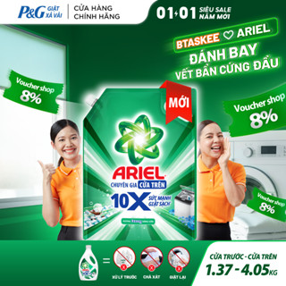  Nước Giặt Gel ARIEL 10X Sức Mạnh Giặt Sạch Chuyên Gia Cửa Trước - Cửa Trên Hương Downy Nắng Sớm Túi 1.37-4.05KG 