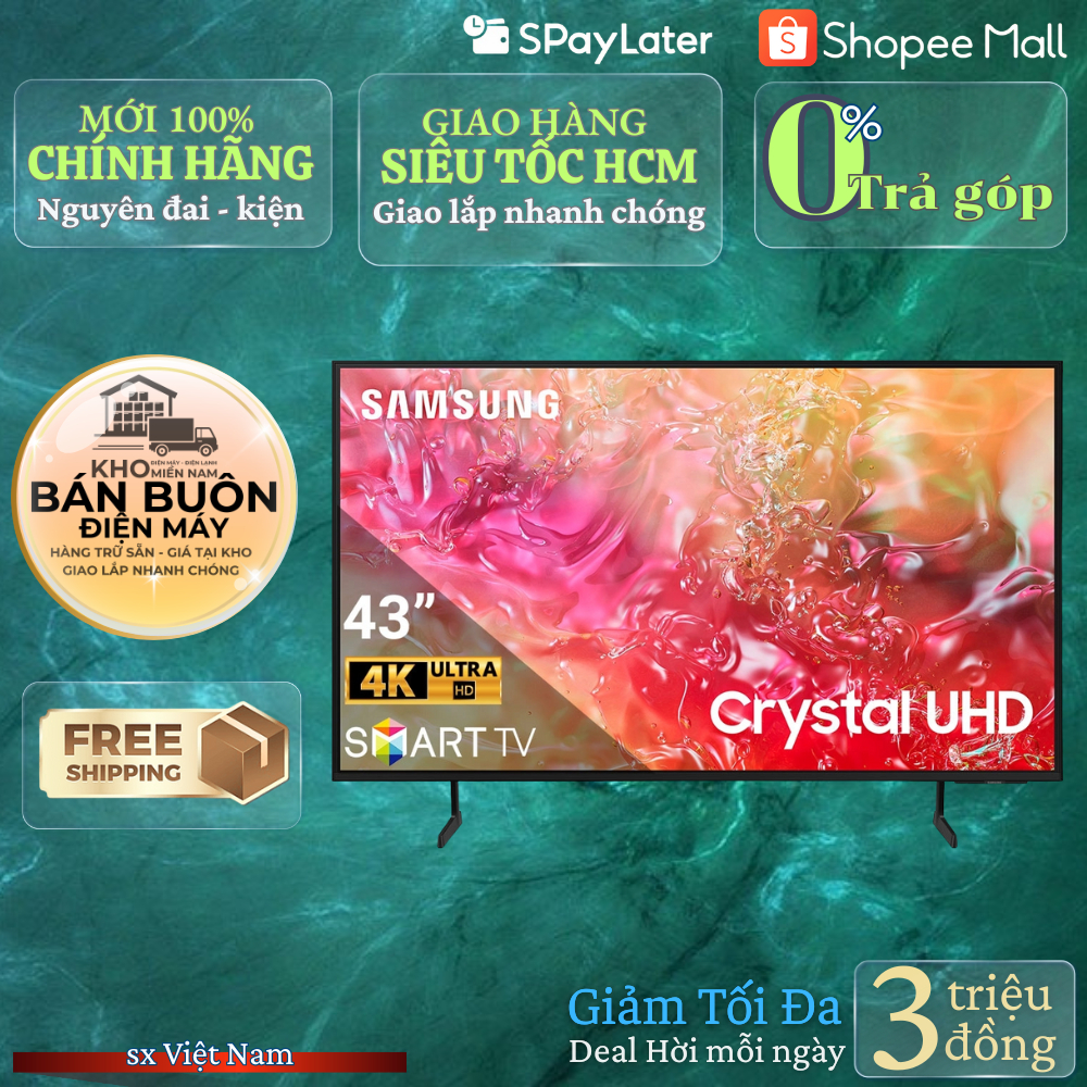 Smart Tivi Samsung 43U8500F | 43DU7000 – 4K, Dolby, Tizen OS, Model 2024 - 2025, chính hãng