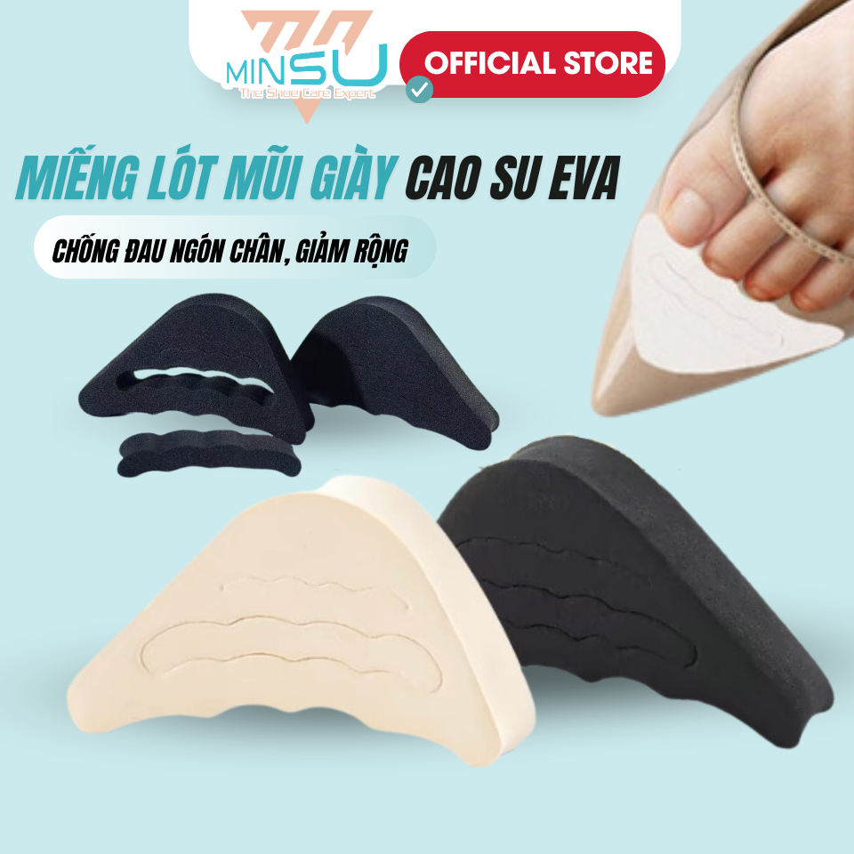 Miếng Lót Mũi Giày Cao Su EVA Siêu Nhẹ MINSU M5505 Đệm Êm,Thoải Mái Chống Đau Ngón Chân,Giảm Bị Rộng