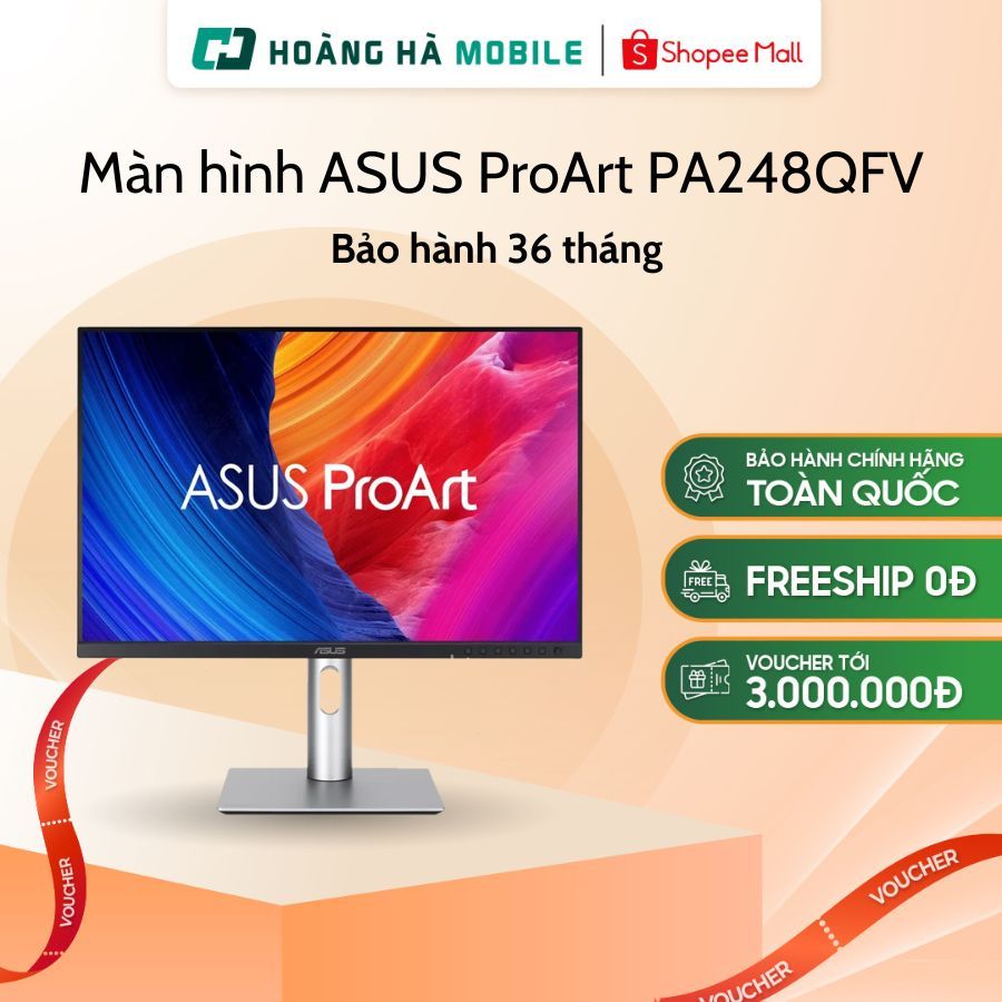 Màn hình ASUS ProArt PA248QFV (24.1 inch/WUXGA/IPS/100Hz/5ms/loa) - Chính hãng