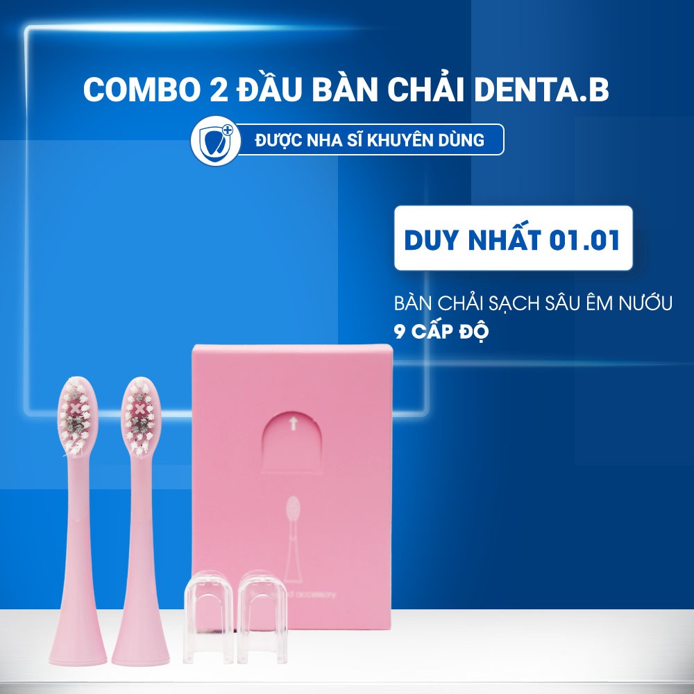  Đầu bàn chải điện Denta.B Pro với chất liệu cao cấp làm trắng răng x10 lần nhẹ dịu cho nướu yếu 