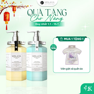   Top 1 Bán Chạy  Cặp dầu gội xả phục hồi tóc Weilaiya chiết xuất nấm Truffle chống lão hóa da đầu 450ml chai 
