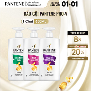  Dầu Gội PANTENE Pro-V Ngăn Rụng Tóc  Phục Hồi Hư Tổn  Suôn Mượt Óng Ả  Giảm Gàu  Dưỡng Ẩm - Chai 650ML 