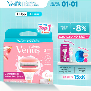  Lưỡi Dao Cạo Nữ GILLETTE Venus Hương Hoa Trà Trắng White Tea - Hộp 4 Lưỡi 