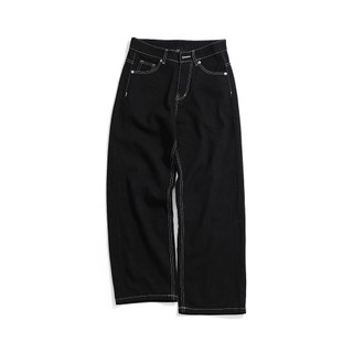  BLACK CHỈ TRẮNG WIDE STRAIGHT JEANS WHOSE - Quần jeans ống đứng wide fit Whose Studio 1720 