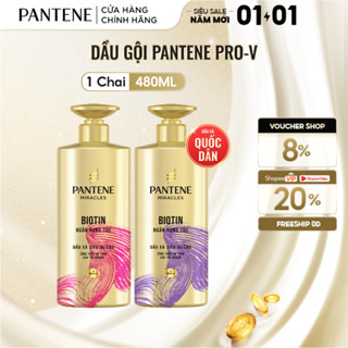  Dầu Xả Siêu Dưỡng PANTENE Miracles Ngăn Rụng Tóc Biotin  Phục Hồi Hư Tổn Collagen - Chai 480ML 