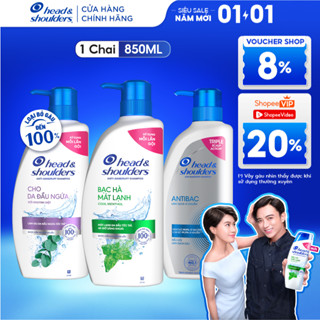  Dầu Gội Sạch Gàu HEAD & SHOULDERS Bạc Hà  Giảm Ngứa Da Đầu  Hương Chanh  Sạch Sâu  Làm Sạch Vi Khuẩn Chai 850ML 