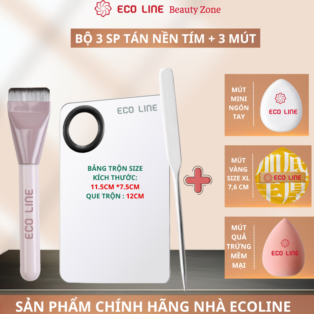Bảng nền tán kem nền khay trộn kem nền kèm cọ tán kem nền và bảng gậy kèm mút tán kem nền